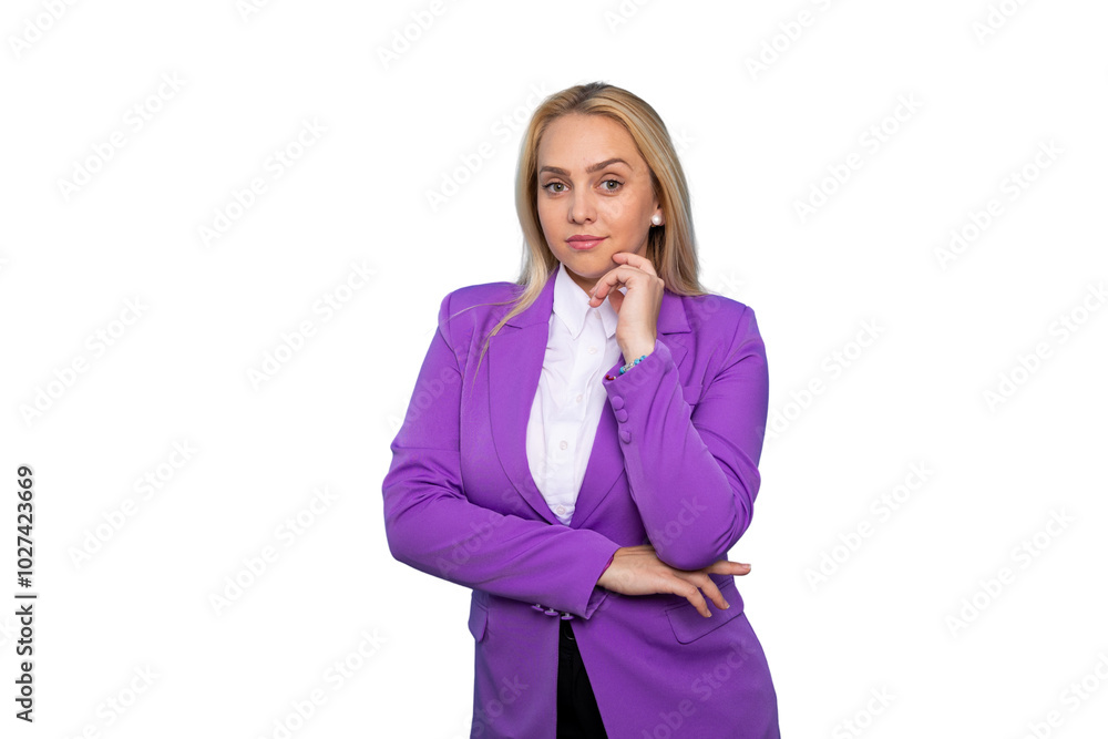 Portrait of a young businesswoman in a purple blazer Portrait of a young businesswoman in a purple blazer