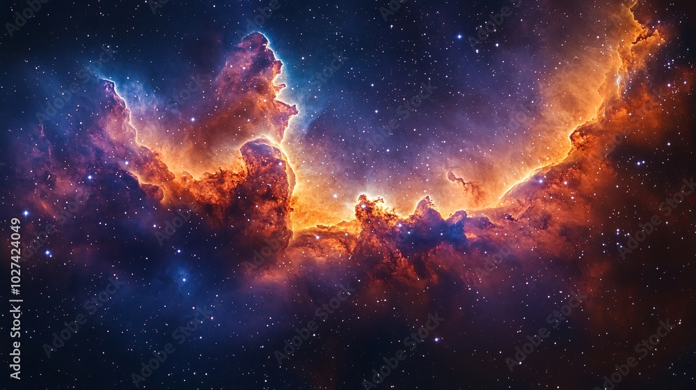 Fototapeta premium Vibrant Colors in Deep Space Nebula