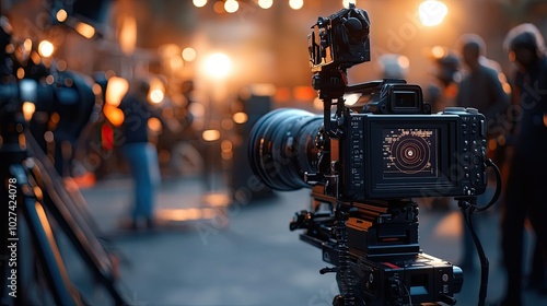 Professional Camera Setup in Film Production Scene