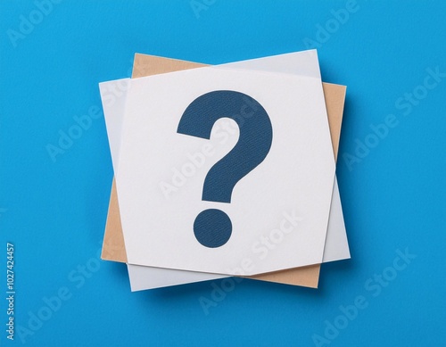 The image shows a sheet of white note paper placed on a panoramic blue background.generative ai
