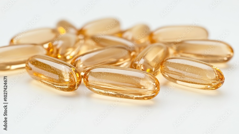 Transparent Capsules on a Light Background Transparent Capsules on a Light Background