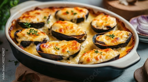 Baked Mussels with Cheese and Herbs Recipe