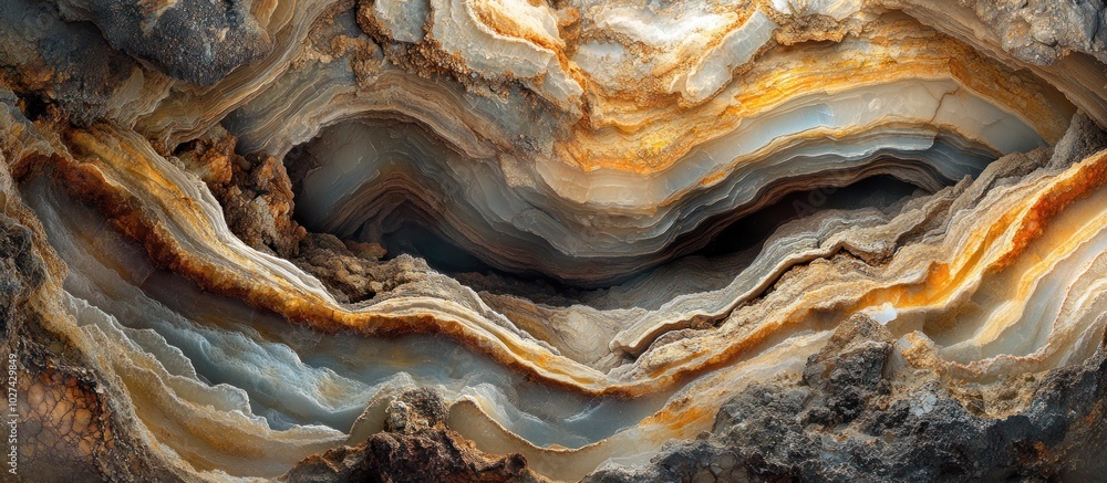 Close-up of layered agate stone with colorful bands and natural patterns. Close-up of layered agate stone with colorful bands and natural patterns.
