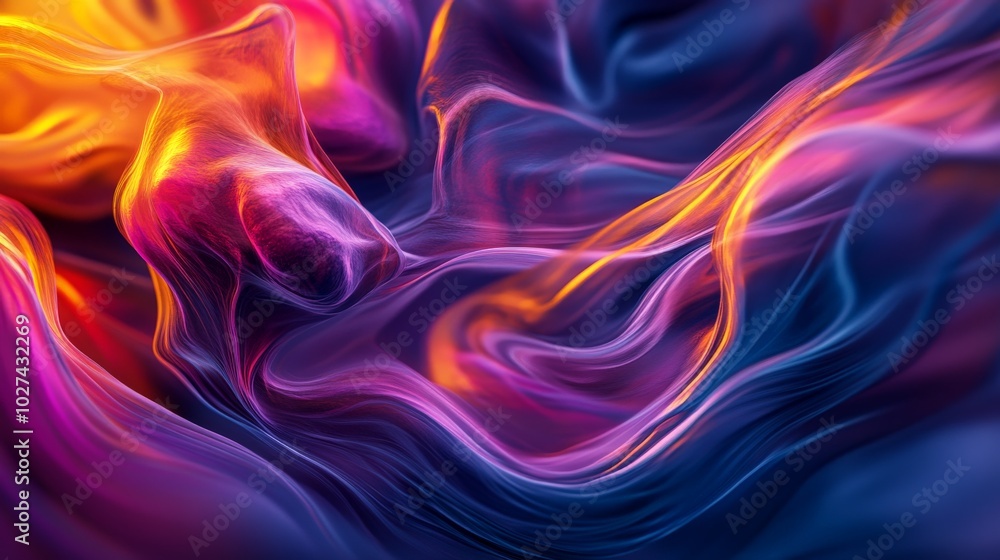 Obraz premium Vibrant Ethereal Swirls of Colorful Energy