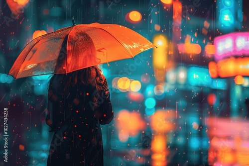 Wallpaper Mural person with umbrella Torontodigital.ca