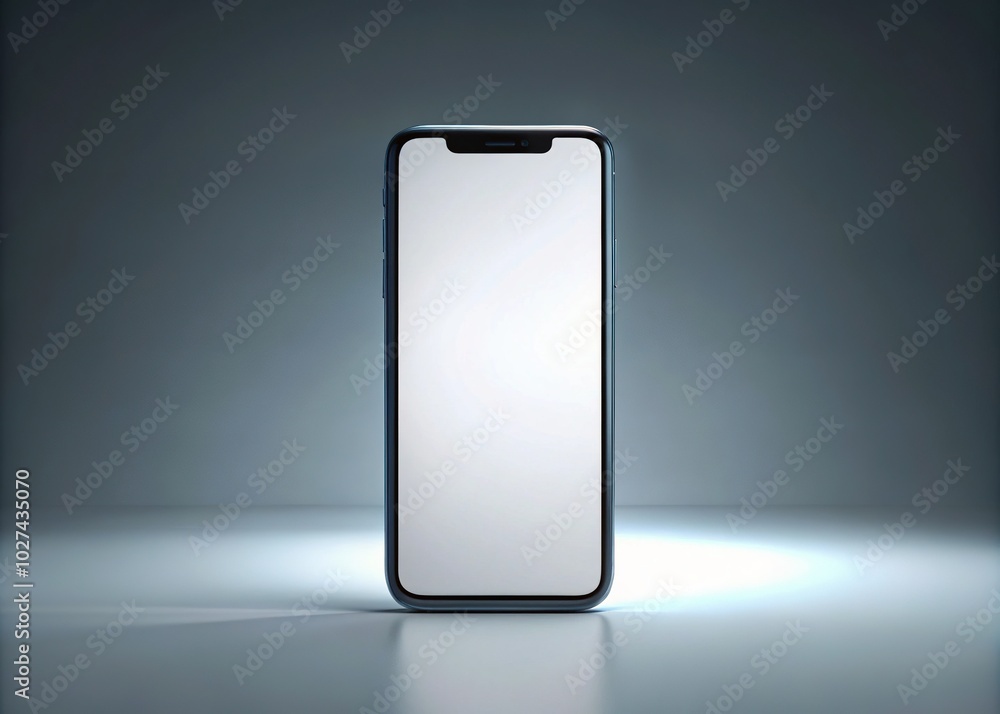 Studio Shot of Smartphone Mockup with Blank Screen for App Design and Advertisement Studio Shot of Smartphone Mockup with Blank Screen for App Design and Advertisement
