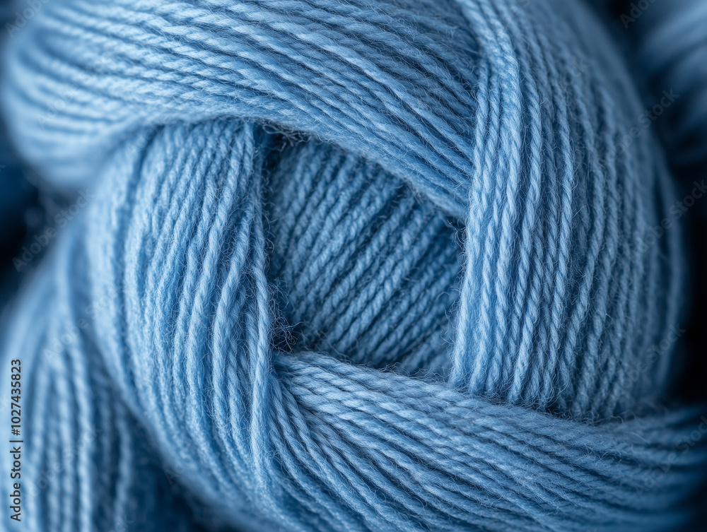 Closeup of yarn textures in steel blue Closeup of yarn textures in steel blue