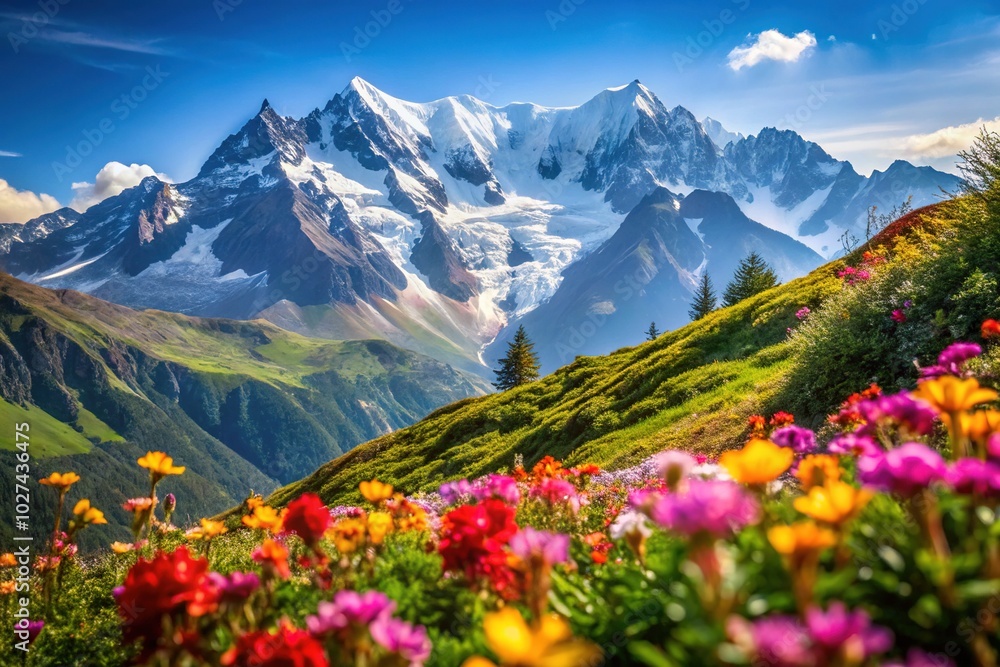 Stunning Mont Blanc Mountain Landscape with Bokeh Effect for Nature Lovers and Travel Enthusiasts Stunning Mont Blanc Mountain Landscape with Bokeh Effect for Nature Lovers and Travel Enthusiasts