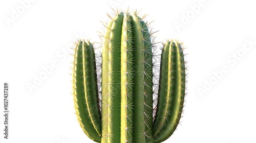 Beautiful big green cactus isolated on white background