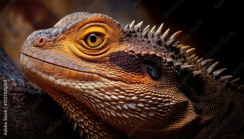 Drachen in Eidechsen Form Nahaufnahme Kopf Drachen in Eidechsen Form Nahaufnahme Kopf