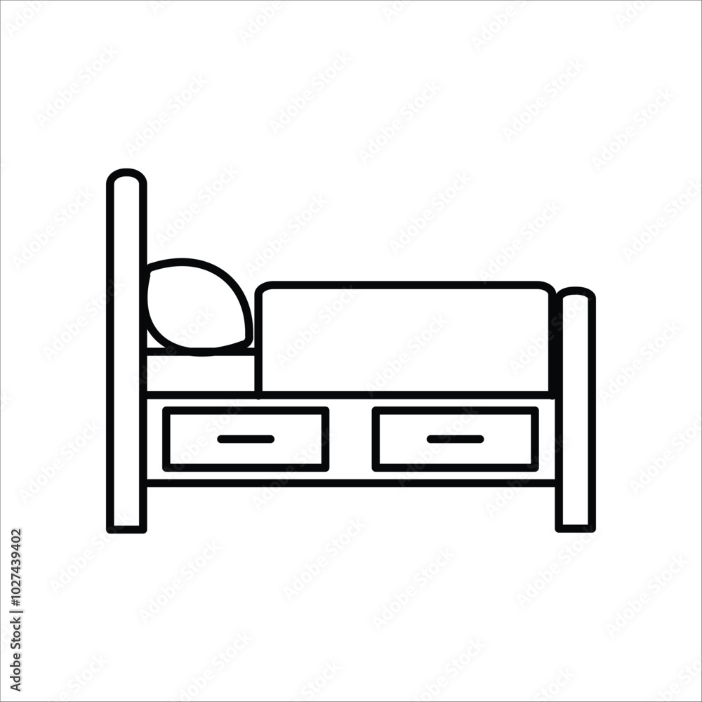 bed icon outline vectore bed icon outline vectore