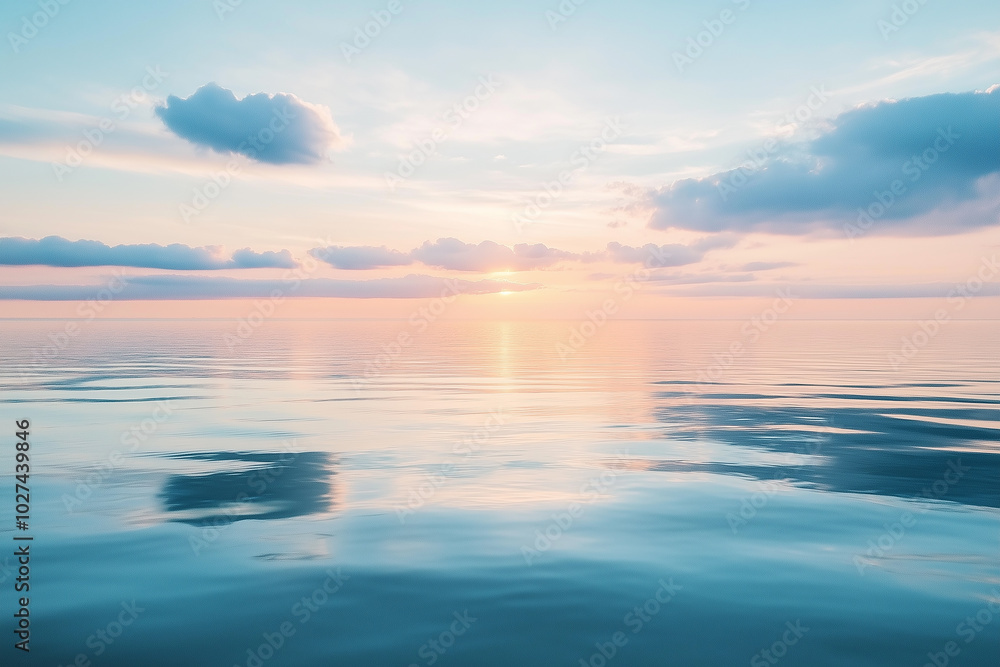 Fototapeta premium Serene Ocean Sunset Reflection