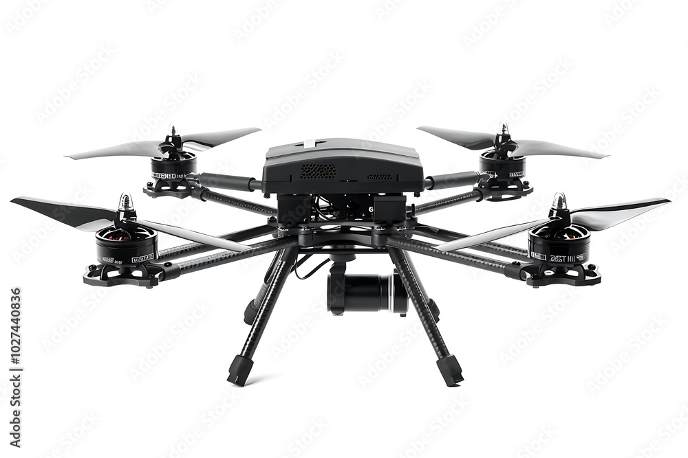 Black drone isolated on white background Black drone isolated on white background