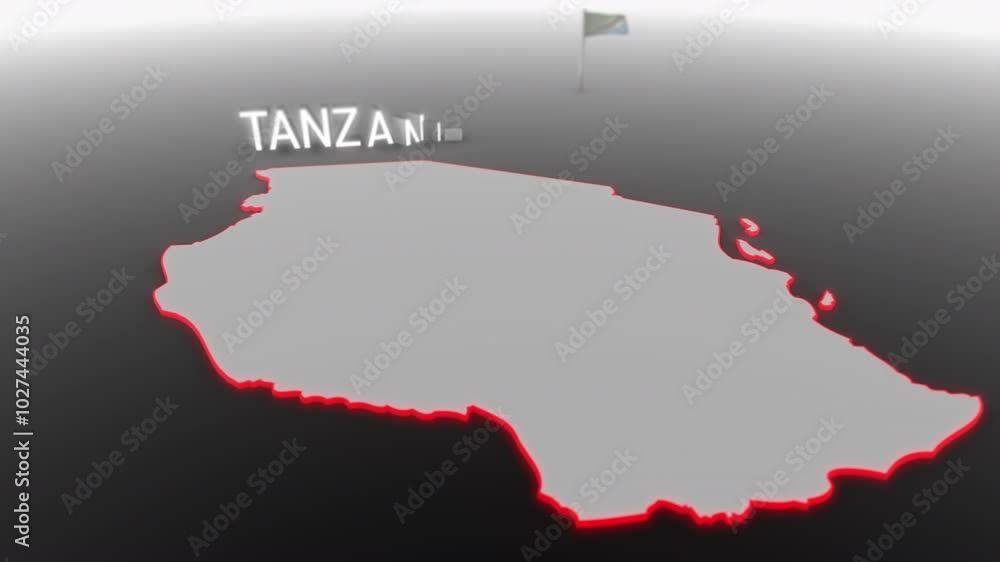 3d animated map of Tanzania gets hit and fractured by the text “Climate Crisis” 3d animated map of Tanzania gets hit and fractured by the text “Climate Crisis”