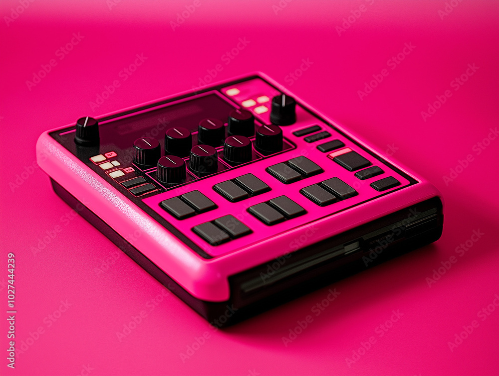 Desktop Drum Machine in Neon Pink: Punchy and Compact for Aspiring Musicians Desktop Drum Machine in Neon Pink: Punchy and Compact for Aspiring Musicians