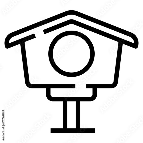 Bird House Icon For Illustration