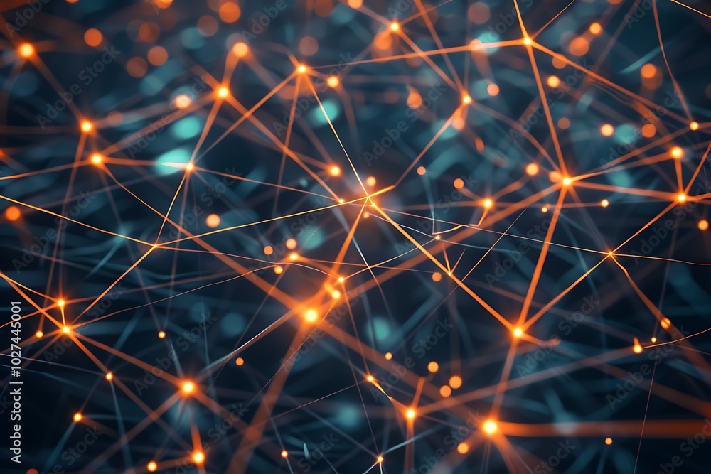 Fototapeta premium Abstract technology network red and blue lights