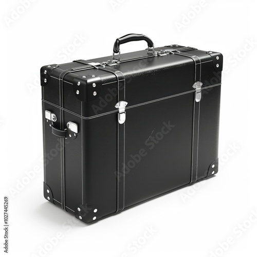 Black suitcase isolated on white background