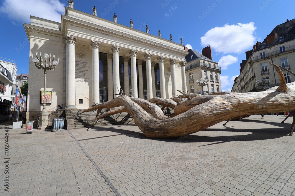 Le théâtre Graslin, salle d'opéra, vue de l'extérieur, ville de Nantes, département de la Loire Atlantique, France