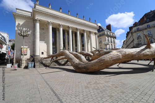 Obraz na płótnie Le théâtre Graslin, salle d'opéra, vue de l'extérieur, ville de Nantes, département de la Loire Atlantique, France w salonie