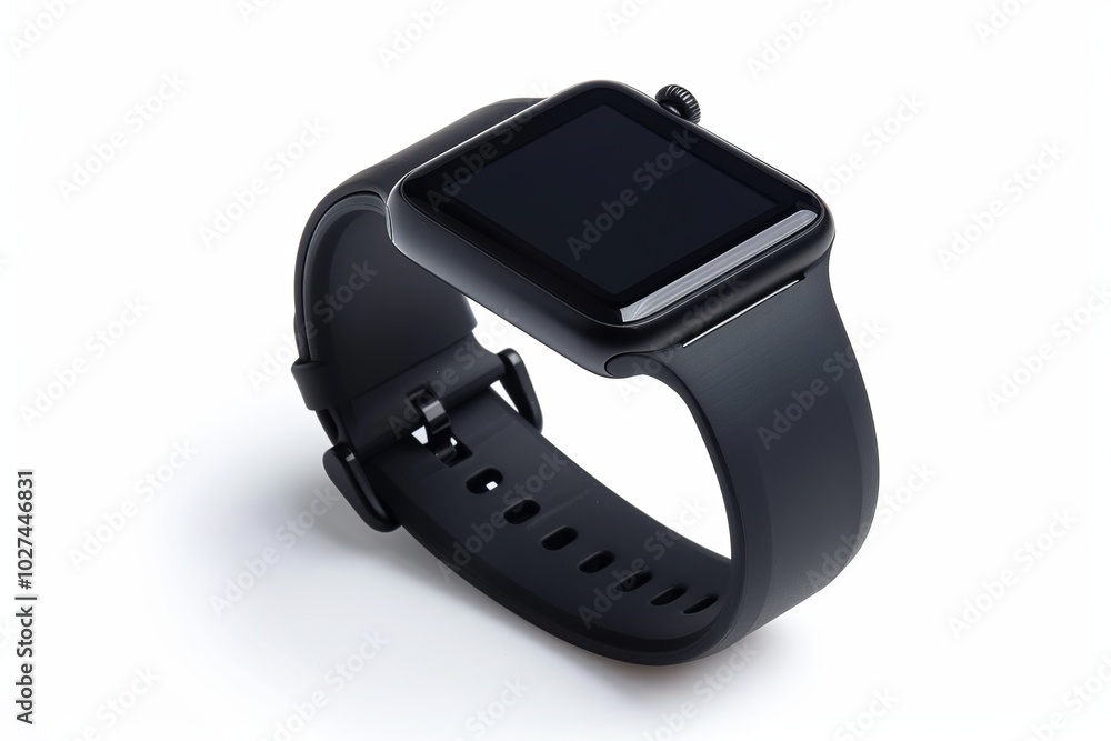 Black smart watch isolated on white background Black smart watch isolated on white background