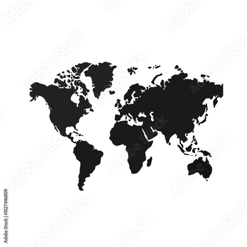 vector silhouette of world map