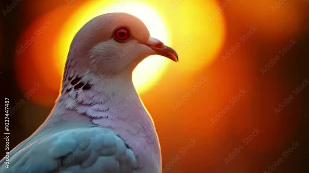 Bright Fire White Dove in Sky Digital Animation. Angel wing glistening in sunlight, close-up Descent of the Holy Spirit
Bright Fire White Dove in Sky Digital Animation. Angel wing glistening in sunlight, close-up Descent of the Holy Spirit
