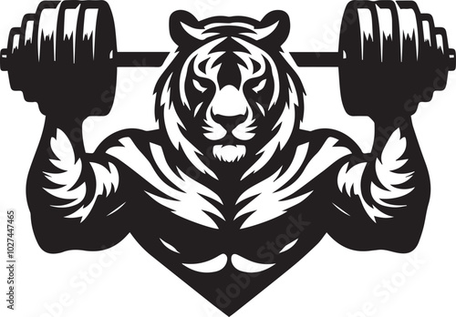Tiger gym vector silhouette