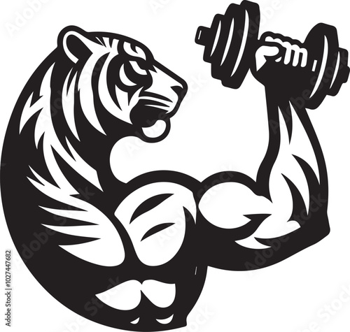 Tiger gym vector silhouette