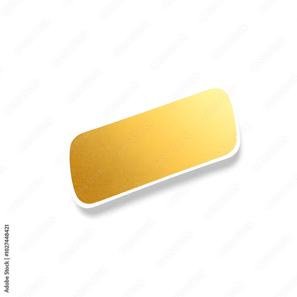 Gold sticker isolated with shadow on white background. Generative AI Gold sticker isolated with shadow on white background. Generative AI