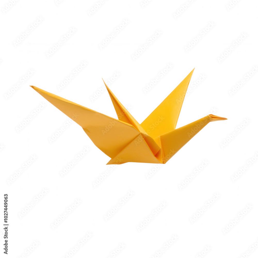 Origami Crane Folded from Paper on Black Background. Origami Crane Folded from Paper on Black Background.