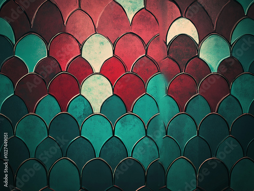 Burgundy Red and Seafoam Green Vector Background: Merging Calm with Passion in Design