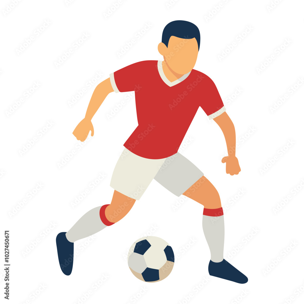 Vector illustration of a football player mid-dribble, focusing on footwork and movement. Smooth, clean lines perfect for sports apparel and products. Vector illustration of a football player mid-dribble, focusing on footwork and movement. Smooth, clean lines perfect for sports apparel and products.
