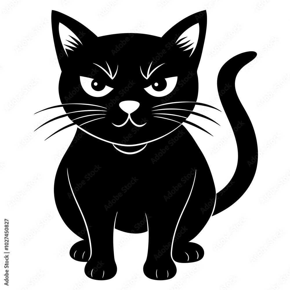 Fototapeta premium black cat cartoon