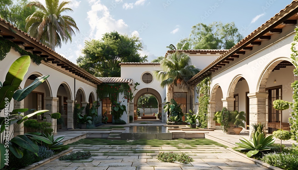 Courtyard of a villa in the city Courtyard of a villa in the city