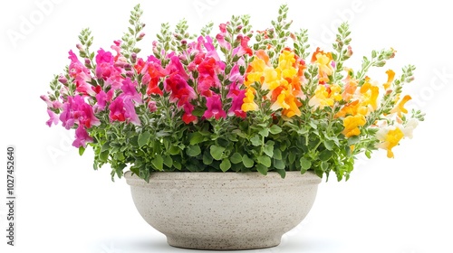 Wallpaper Mural Colorful Snapdragon Flowers in Pot  White Background Torontodigital.ca