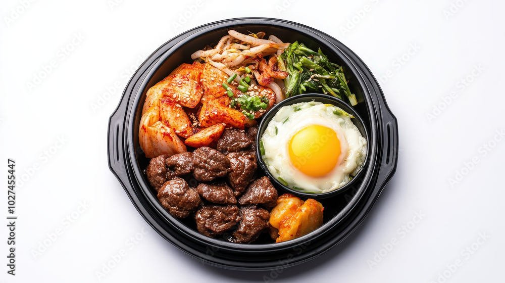 Korean street food menu, bold, contemporary style, isolated on white background Korean street food menu, bold, contemporary style, isolated on white background