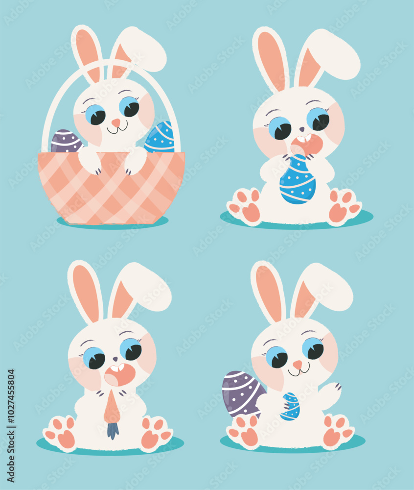 flat easter bunny collection flat easter bunny collection