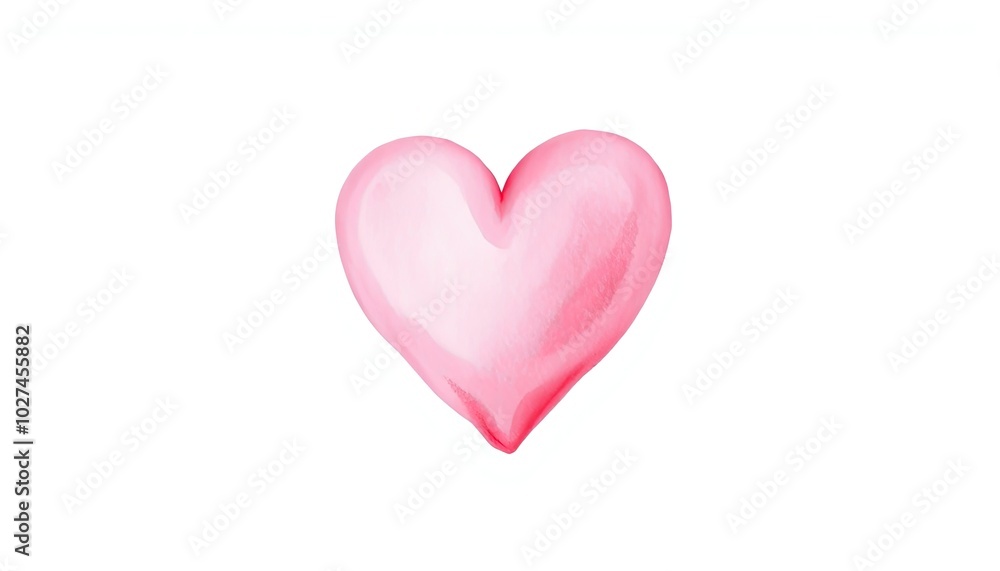 Pink heart on isolated white background, watercolor illustration AI Generate Pink heart on isolated white background, watercolor illustration AI Generate