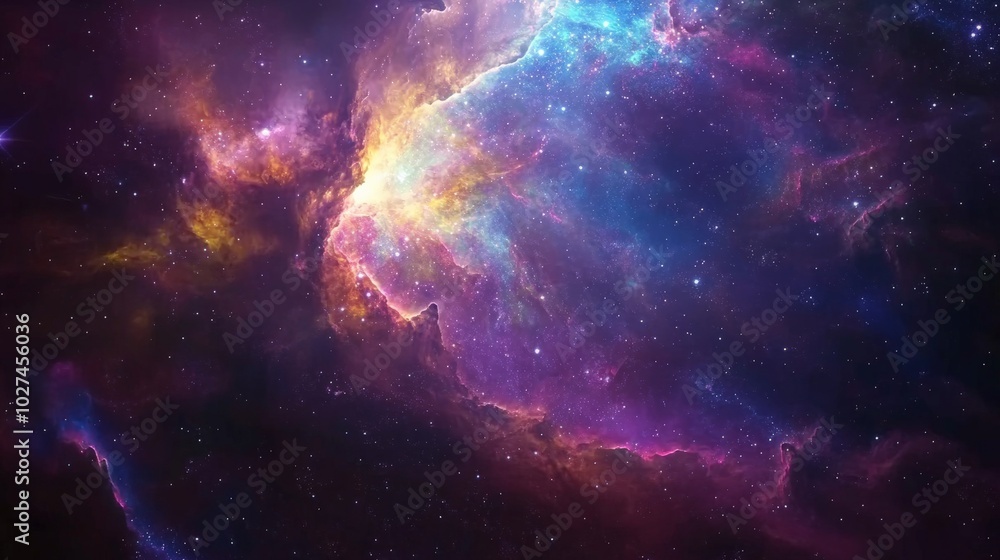 Obraz premium Cosmic Explosion: A Vibrant Interstellar Spectacle