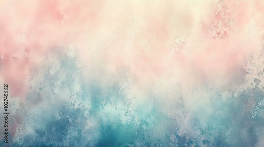 Fototapeta premium Soft pastel abstract background with flowing watercolor textures, subtle gradients, and delicate splashes of light pinks, blues, and greens
