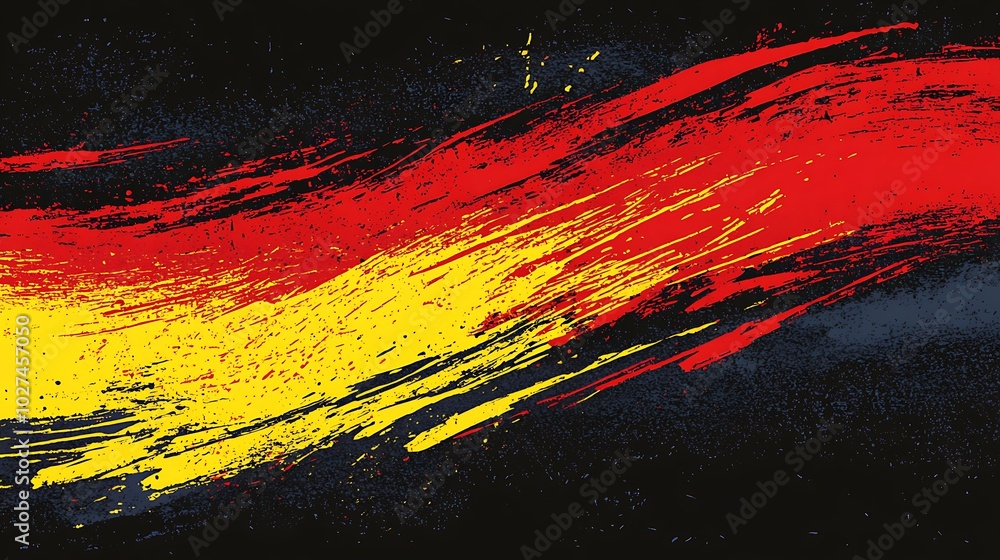 Abstract background with red, yellow, and black paint strokes. Abstract background with red, yellow, and black paint strokes.