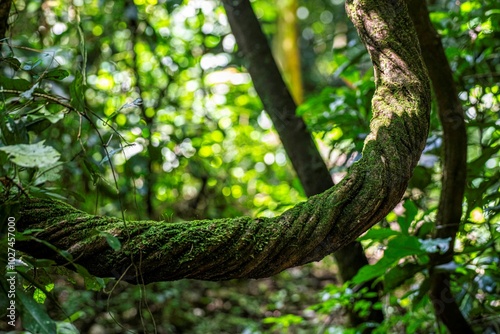 liana on a tree in the African rainforest in Uganda