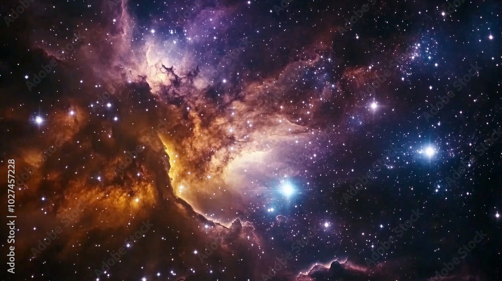 Naklejka premium Cosmic Brilliance: A Celestial Masterpiece of Galactic Splendor