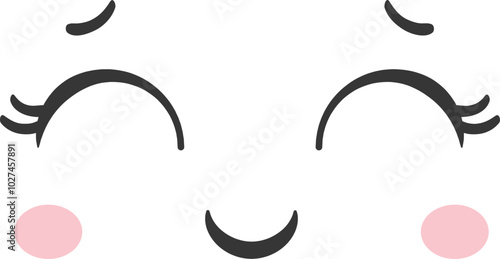 A playful and cheerful cartoon face displays large happy eyes and rosy cheeks evoking a sense of joy and innocence ideal for artistic projects or childrens themes.