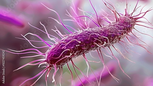 Bacillus anthracis: This gram-positive, rod-shaped bacterium forms spores and is responsible for anthrax, affecting various body systems via animal transmission.
 photo