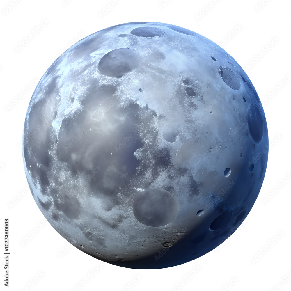 Naklejka premium 3d Full moon on a white background. High quality photo