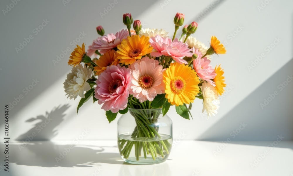 Still life with bright flowers against sunlight. Still life with bright flowers against sunlight.