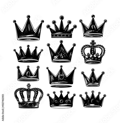 set of crowns vector