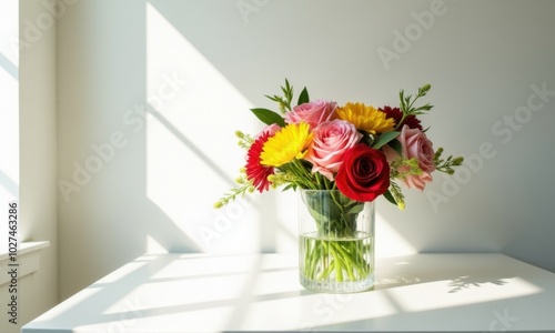 Wallpaper Mural A bright and vibrant floral bouquet in a simple vase. Torontodigital.ca